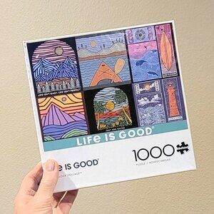 Buffalo 1000 piece LIFE IS GOOD Woodblock Collage Jigsaw Puzzle